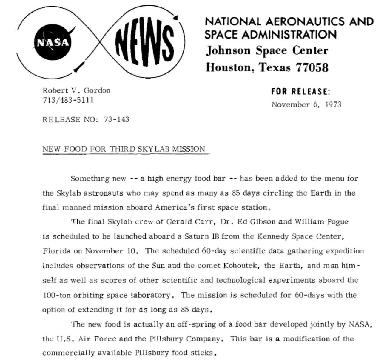 space food sticks
