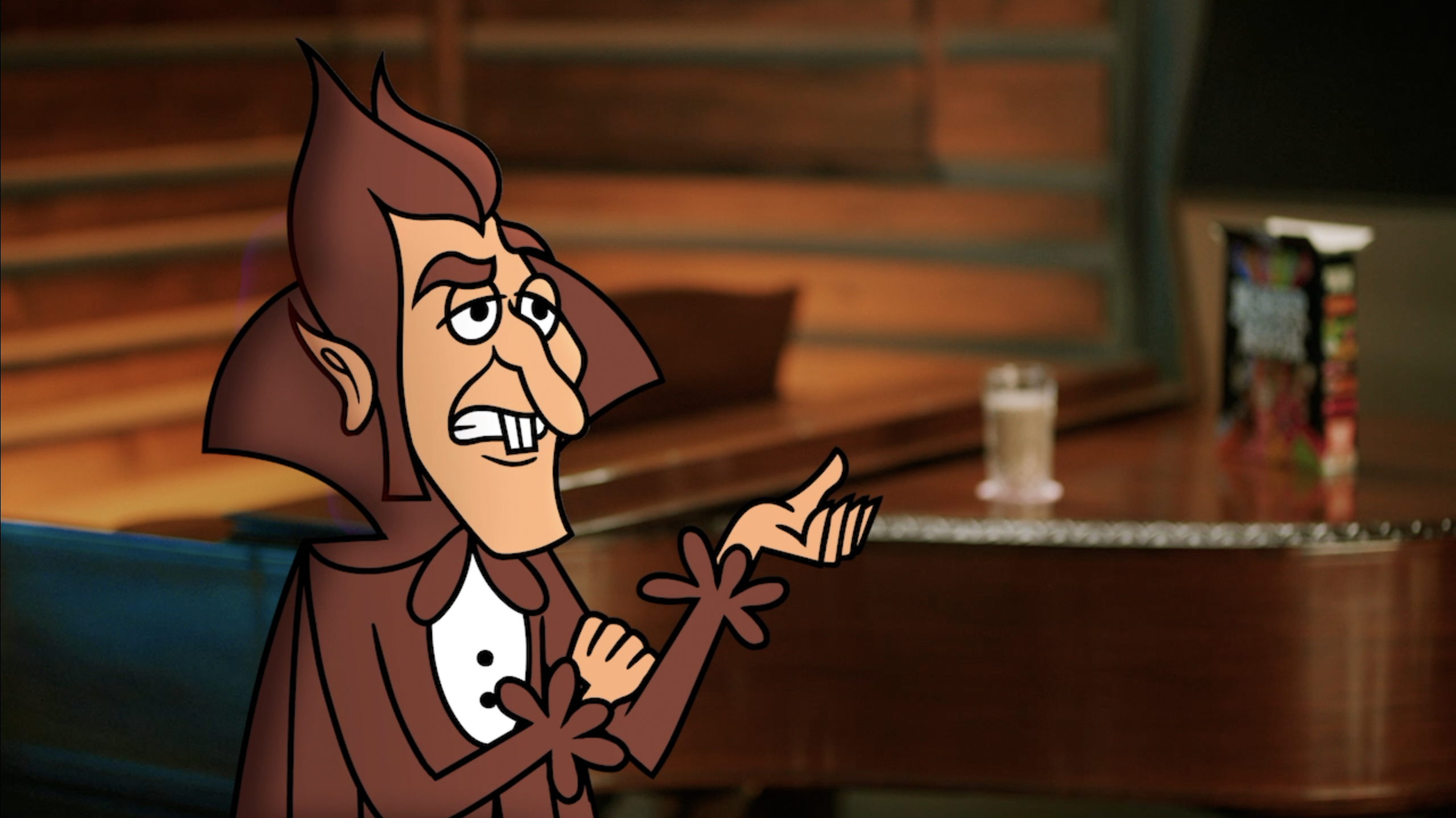 Video still of Count Chocula talking