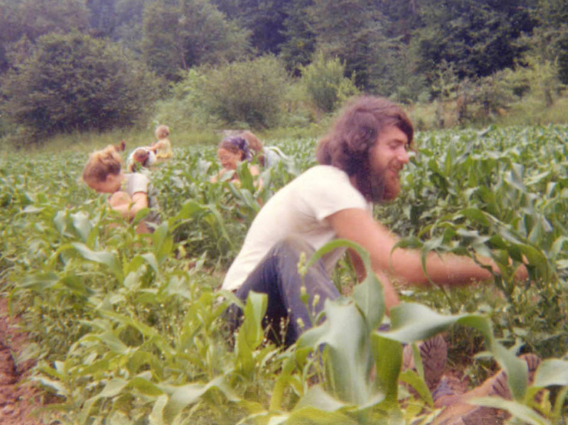 Gene Kahn on his farm in the 1970s