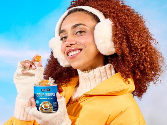 Progresso Soup Drops delivered the flavor of classic Chicken Noodle Soup in a convenient hard candy drop.