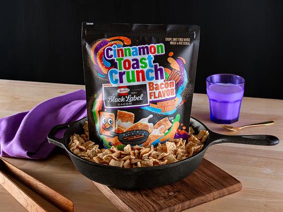 CINNAMON TOAST CRUNCH™ and HORMEL® BLACK LABEL® Bacon come together again to debut limited-edition sweet and savory cereal.